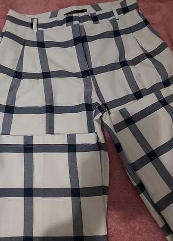 Zara çizgili geniş paça pantolon