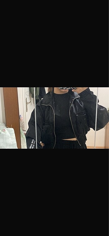 Crop ceket