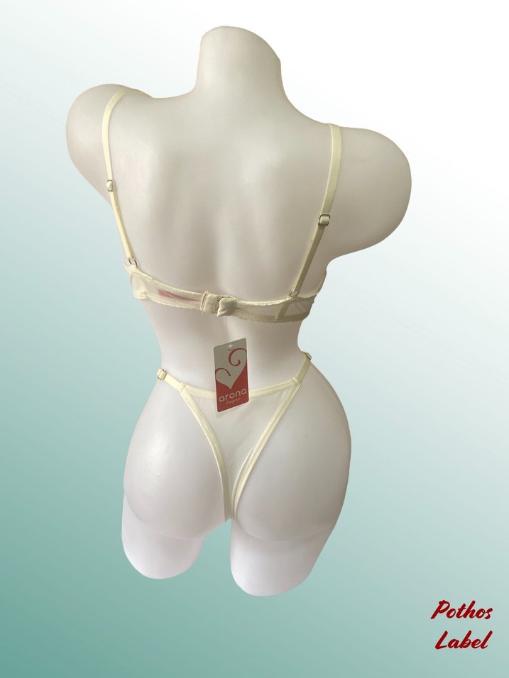 Nakışlı Mini Beyaz Bohem Sütyen - Görsel 3