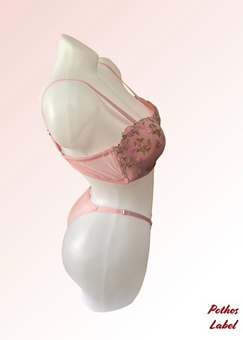 Nakışlı Pembe Bohem Büstiyer Takım - Görsel 4