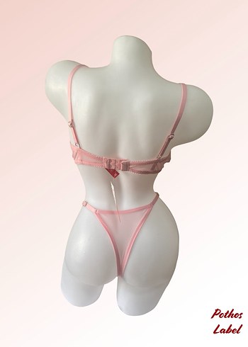 Nakışlı Pembe Bohem Büstiyer Takım - Görsel 3