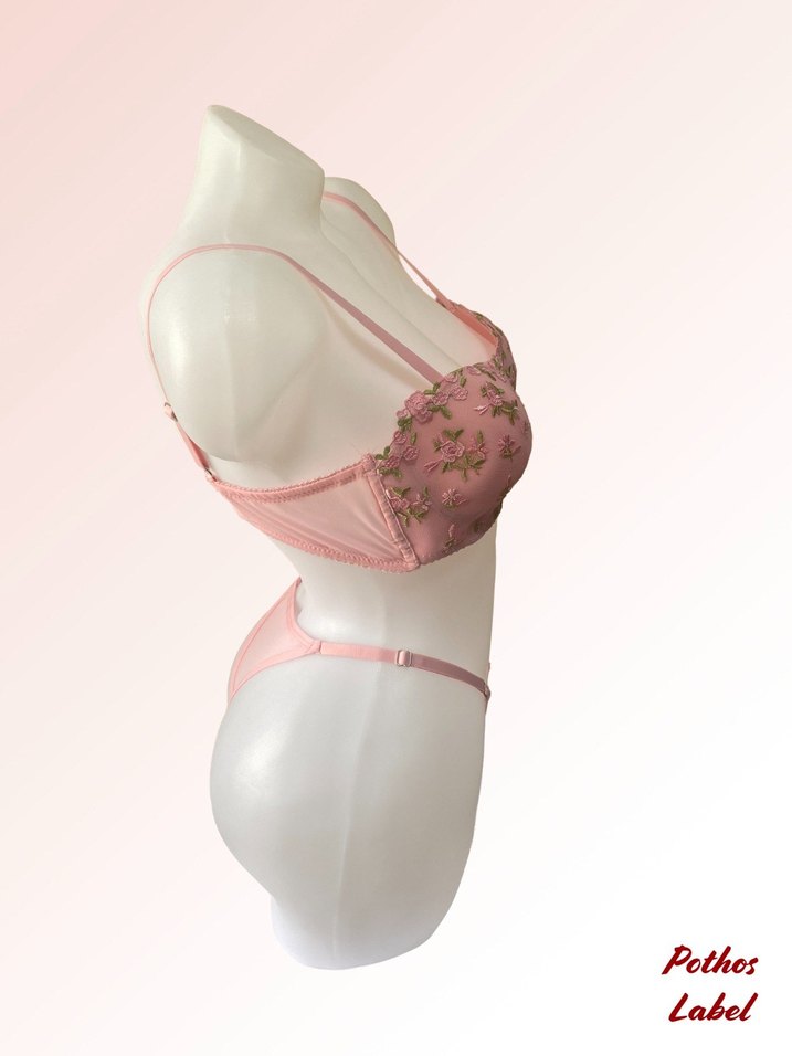 Nakışlı Pembe Bohem Büstiyer Takım - Görsel 4