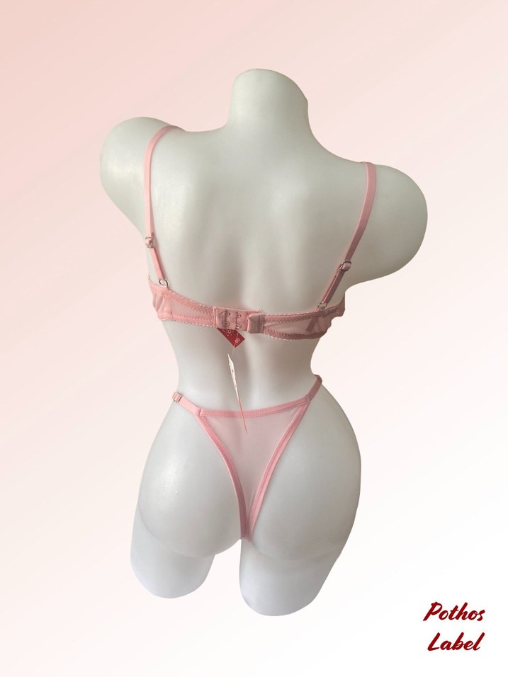 Nakışlı Pembe Bohem Büstiyer Takım - Görsel 3