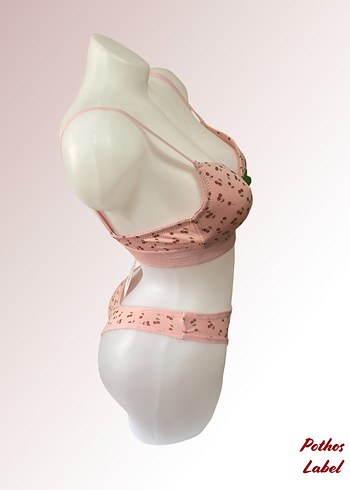 Pembe Mini Desenli Spor Sütyen - Görsel 4