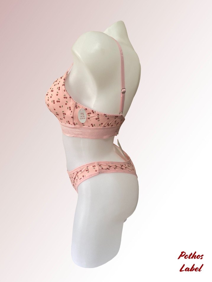 Pembe Mini Desenli Spor Sütyen - Görsel 2