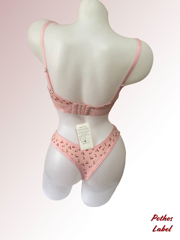 Pembe Mini Desenli Spor Sütyen - Görsel 3