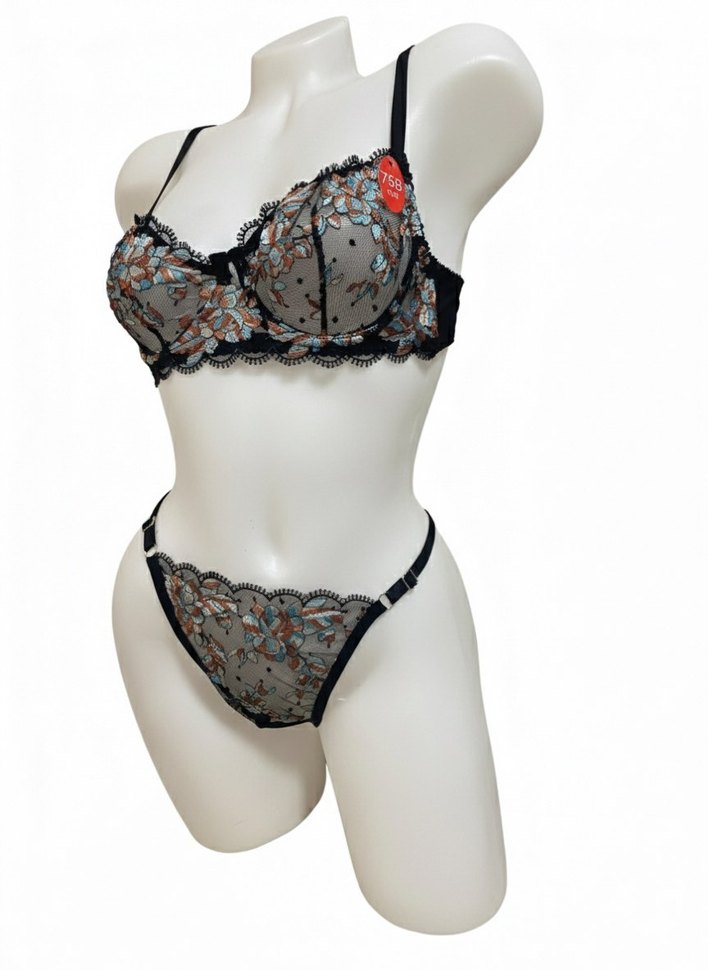 Bohem Siyah Midi Sütyen Takımı - Görsel 2