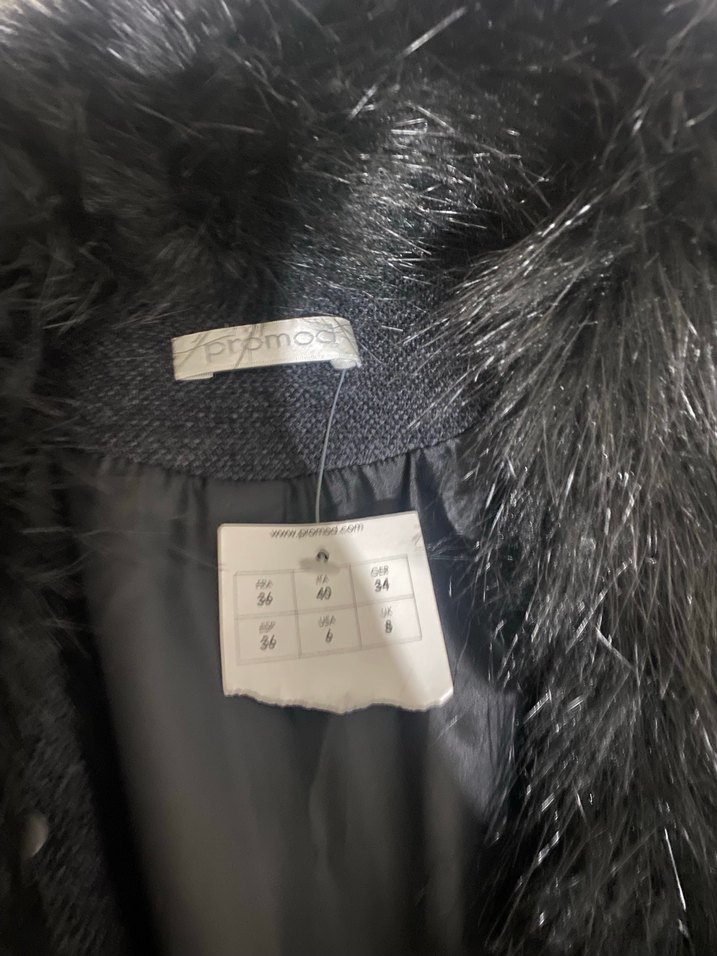 Kürk Detaylı Siyah Kadın Ceket - Görsel 4