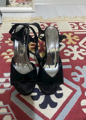 Siyah Platform Topuklu Kadın Ayakkabı - Görsel 2