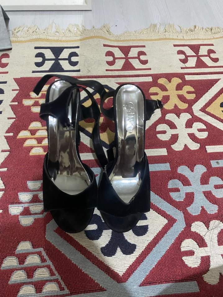 Siyah Platform Topuklu Kadın Ayakkabı - Görsel 3