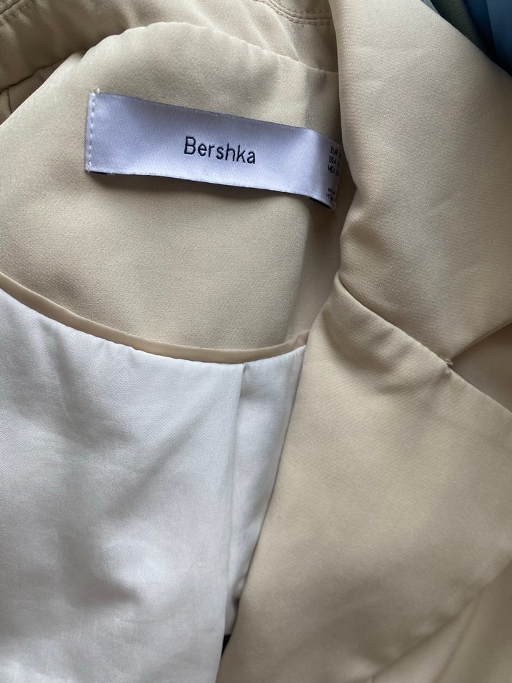 Düğmeli Bej Midi Blazer Kadın Ceket - Görsel 4