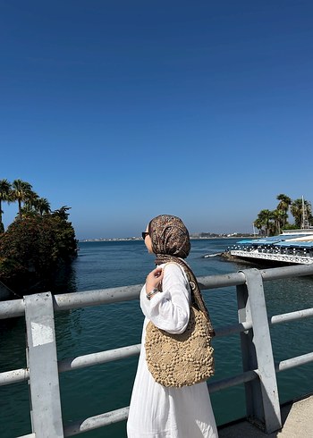 Bej Örgü Bohem Kadın Çanta - Görsel 3