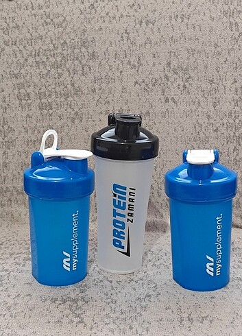 3 adet Sıfır Shaker Fitness Karıştırıcı Suluk Matara