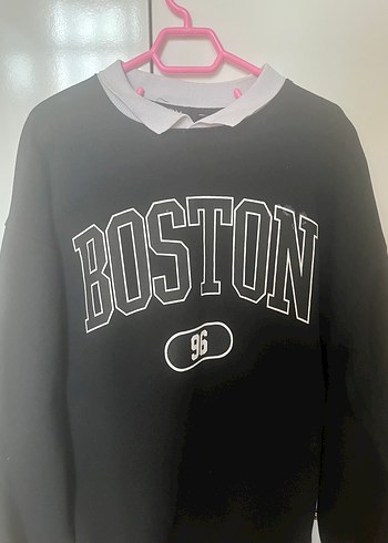 m Beden Siyah Baskılı Kadın Sweatshirt