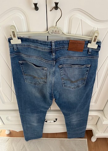 l/xl Beden mavi Renk Erkek Mavi Midi Boy Dar Kesim Kot Pantolon 50 beden