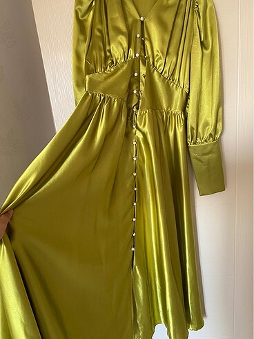 m Beden Vintage Saten Elbise