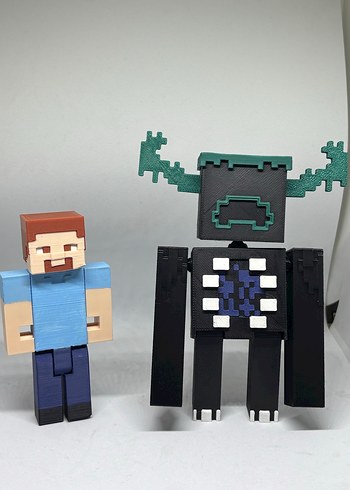 minecraft steve ve warden figuru set - Görsel 4