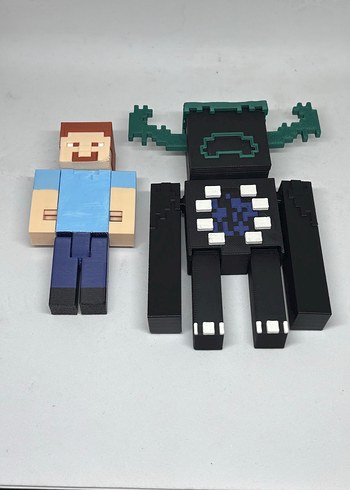 minecraft steve ve warden figuru set - Görsel 3