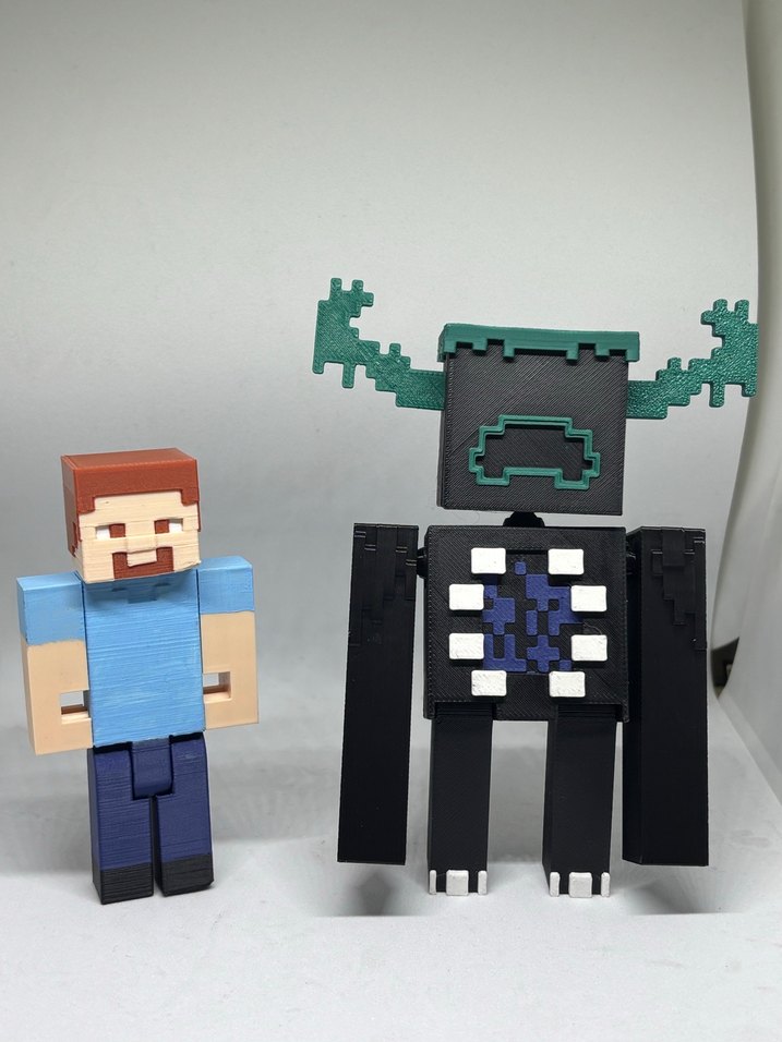 minecraft steve ve warden figuru set - Görsel 4