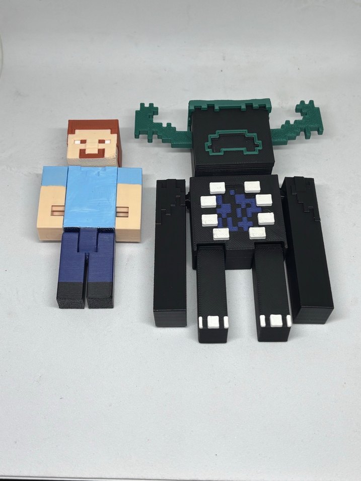 minecraft steve ve warden figuru set - Görsel 3