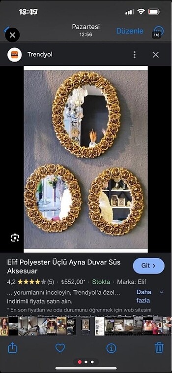 3lü polyester ayna