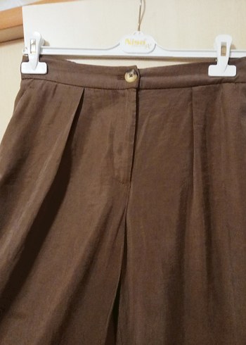 Kahverengi Bol Paça pantalon - Görsel 4