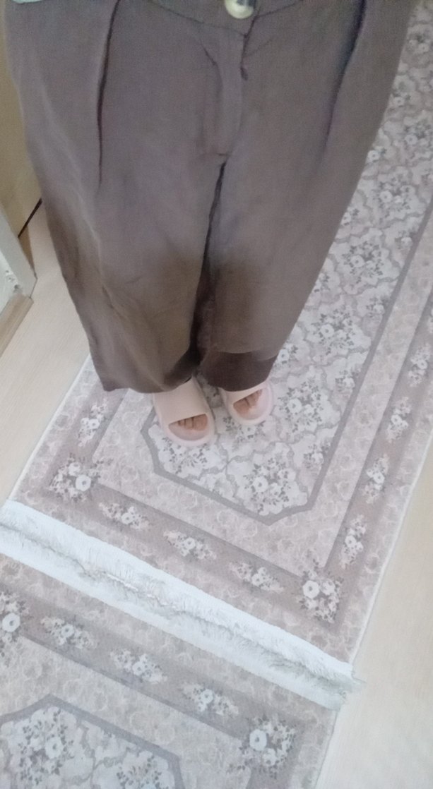 Kahverengi Bol Paça pantalon - Görsel 2