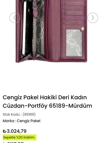 Beden mor Renk Kilitli Mor Deri Kadın Cüzdanı