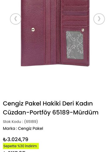 Beden Kilitli Mor Deri Kadın Cüzdanı