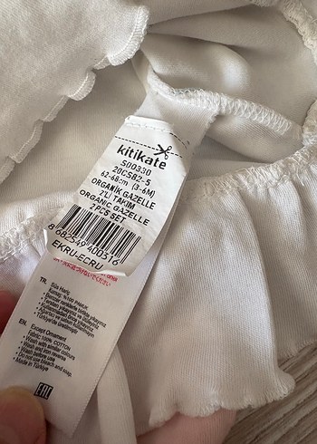 Beyaz Fırfırlı Baskılı Bebek Kız Takımı - Görsel 2