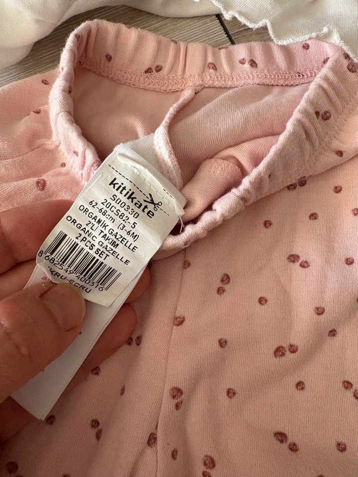 Beyaz Fırfırlı Baskılı Bebek Kız Takımı - Görsel 3