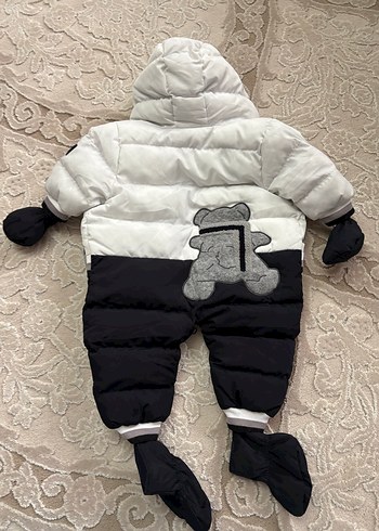 B&G Marka Siyah Beyaz Kürklü Tulum - Görsel 2