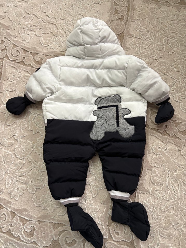 B&G Marka Siyah Beyaz Kürklü Tulum - Görsel 2