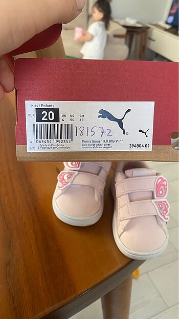 20 Beden pembe Renk Puma spor bebek ayakkabı