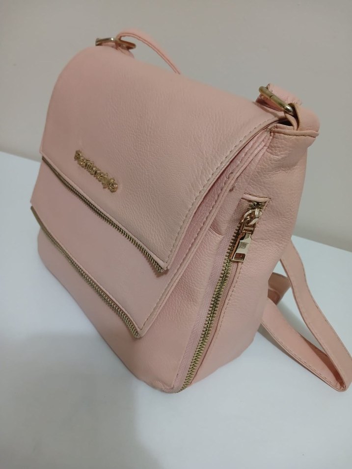 Fashionsiyle Pudra Pembe Deri Kadın Çanta - Görsel 3