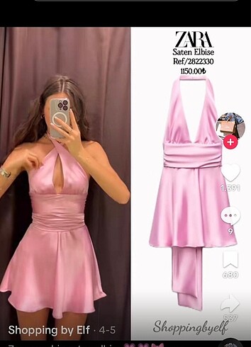 m Beden pembe Renk zara saten elbise
