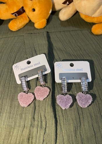 Mini Pembe Pul Detaylı Kadın Küpeler