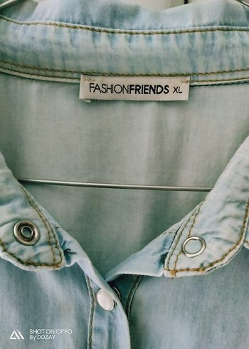 Fashion Angel Mavi Yarım Düğmeli Kısa Kollu Denim Elbise