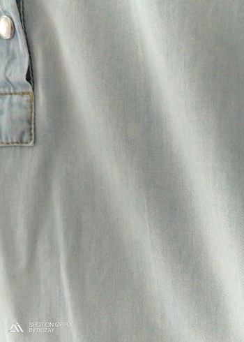 xl Beden mavi Renk Mavi Yarım Düğmeli Kısa Kollu Denim Elbise