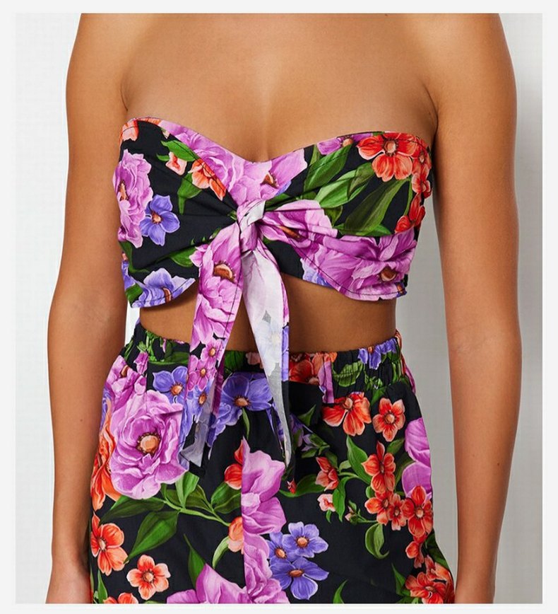 Crop-büstiyer Şort Takım plaj giyim - Görsel 2