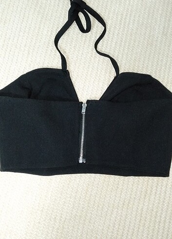 xs Beden Siyah crop astarlı dokuma büstiyer-Trendyol Milla