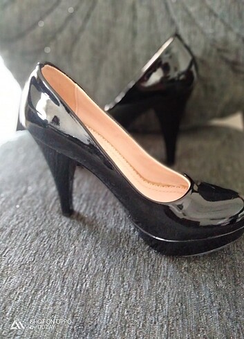 Yüksek platform topuklu rugan ayakkabı - Görsel 7