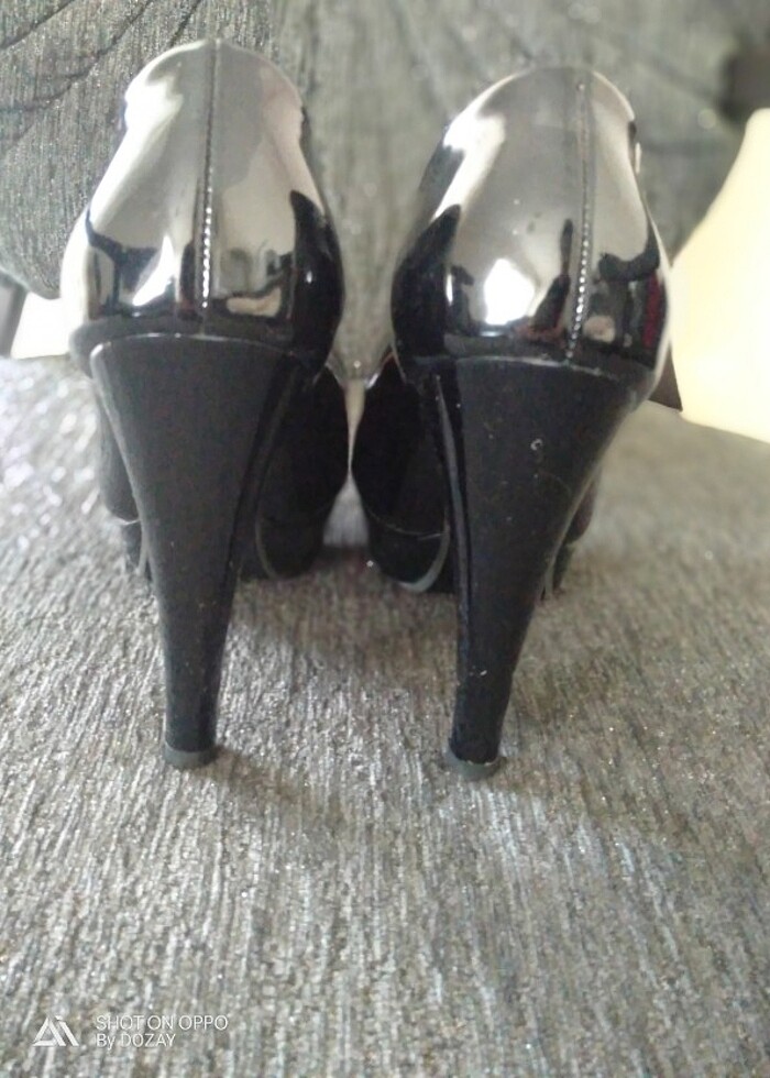 Yüksek platform topuklu rugan ayakkabı - Görsel 3