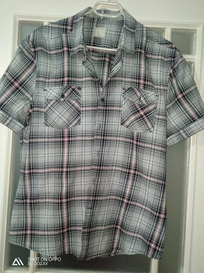 Ekose Kısa Kollu Erkek Gömlek - Görsel 2