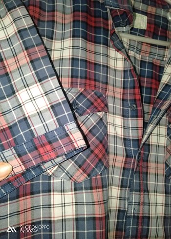 Ekoseli Kısa Kollu Pamuklu Gömlek - Görsel 4