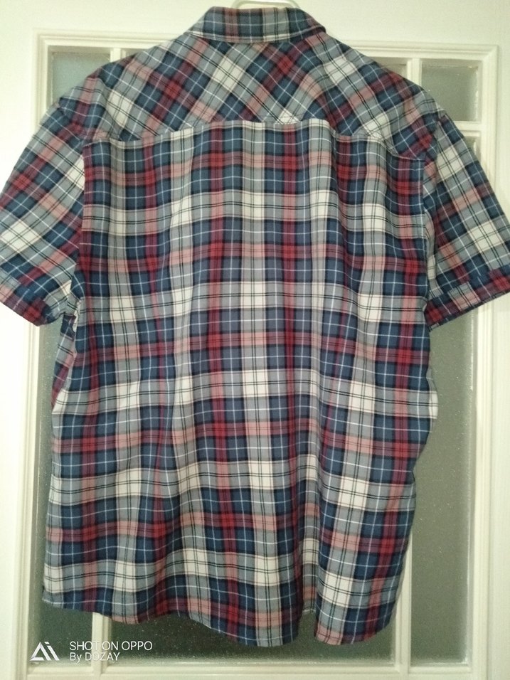 Ekoseli Kısa Kollu Pamuklu Gömlek - Görsel 5