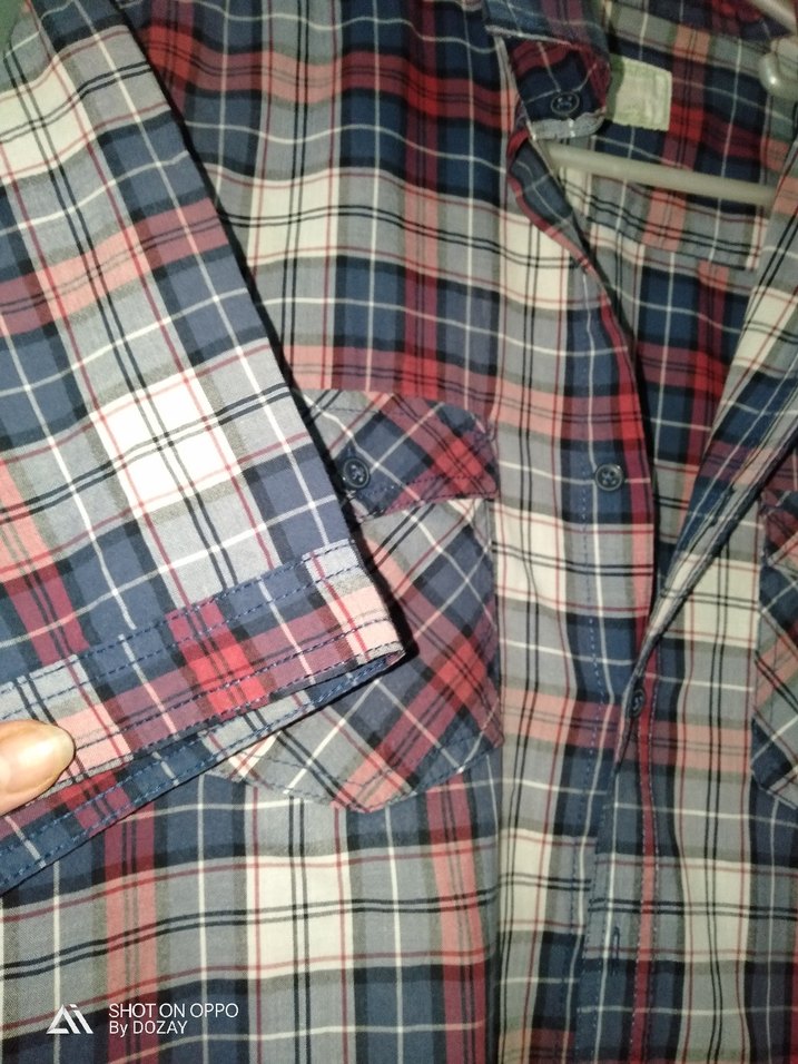 Ekoseli Kısa Kollu Pamuklu Gömlek - Görsel 4