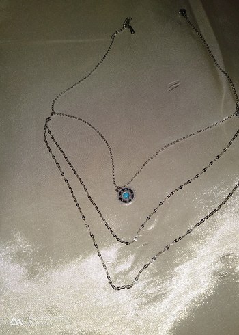 Üçlü Zincir Detaylı Paslanmaz Çelik kolye - Görsel 2