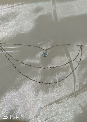 Üçlü Zincir Detaylı Paslanmaz Çelik kolye - Görsel 3