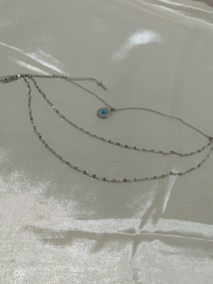 Üçlü Zincir Detaylı Paslanmaz Çelik kolye - Görsel 5